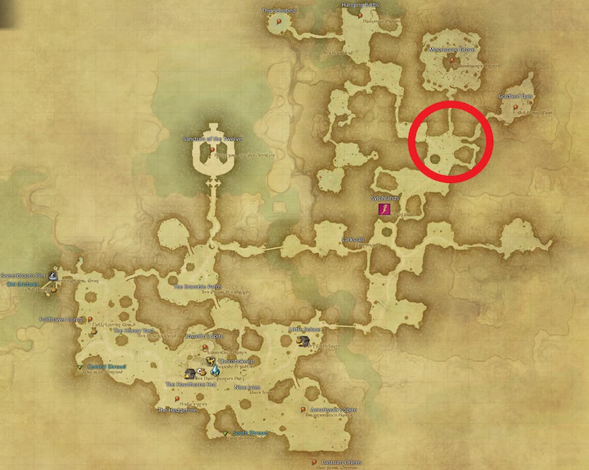 All Arr Hunt Mark Locations In Ffxiv East Shroud Sylpheed Snarl