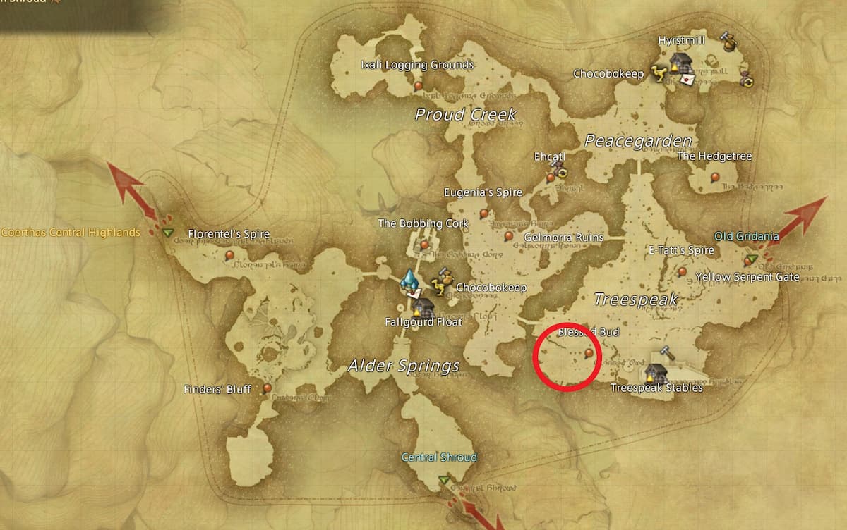 All Arr Hunt Mark Locations In Ffxiv North Shroud Dschubba (fate)