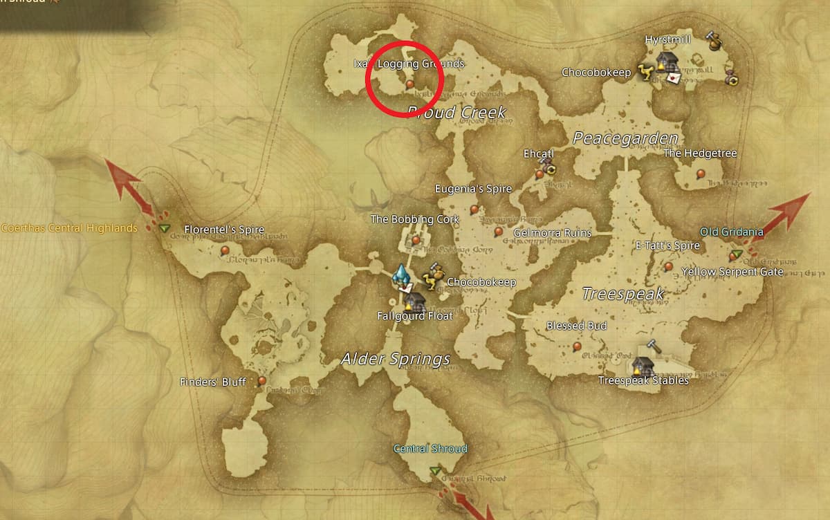 All Arr Hunt Mark Locations In Ffxiv North Shroud Ixali Boldwing