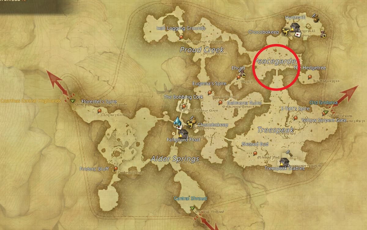 All Arr Hunt Mark Locations In Ffxiv North Shroud Phecda