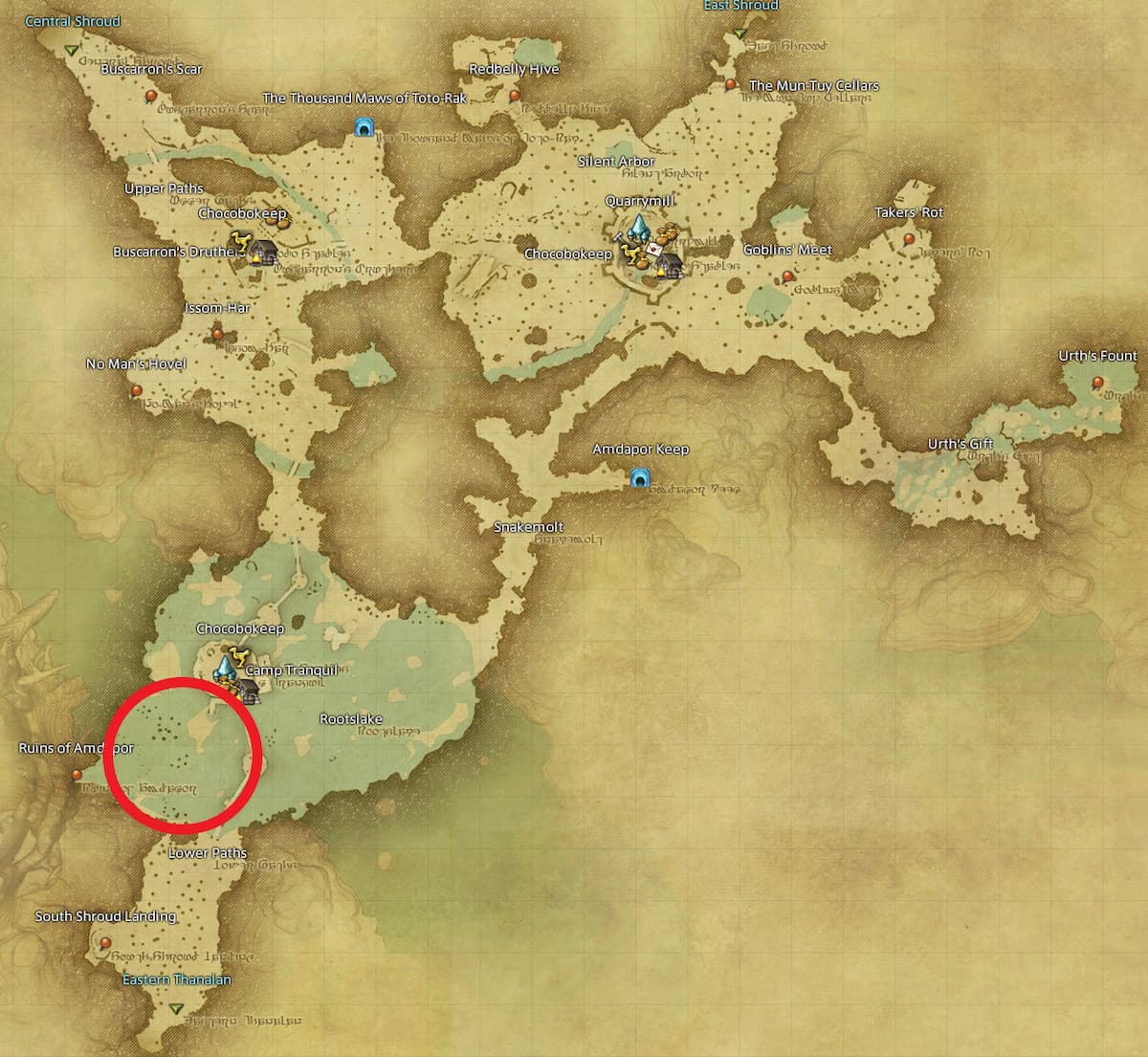 All Arr Hunt Mark Locations In Ffxiv South Shroud Adamantoise