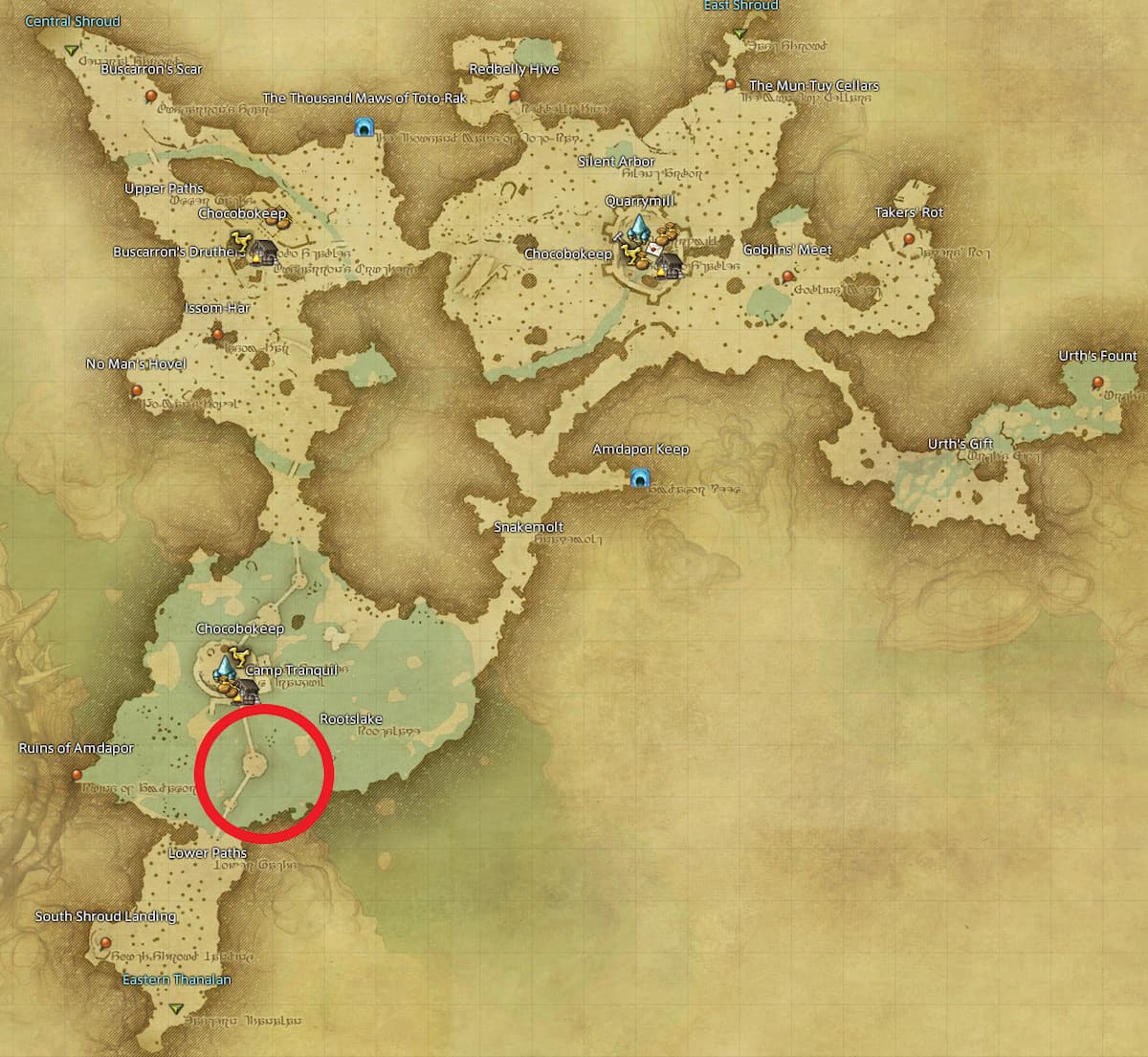 All Arr Hunt Mark Locations In Ffxiv South Shroud Bigmouth Orobon