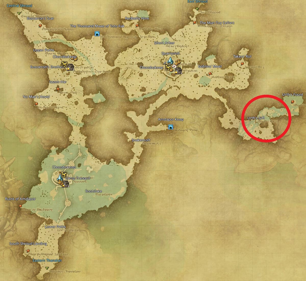 All Arr Hunt Mark Locations In Ffxiv South Shroud Ked