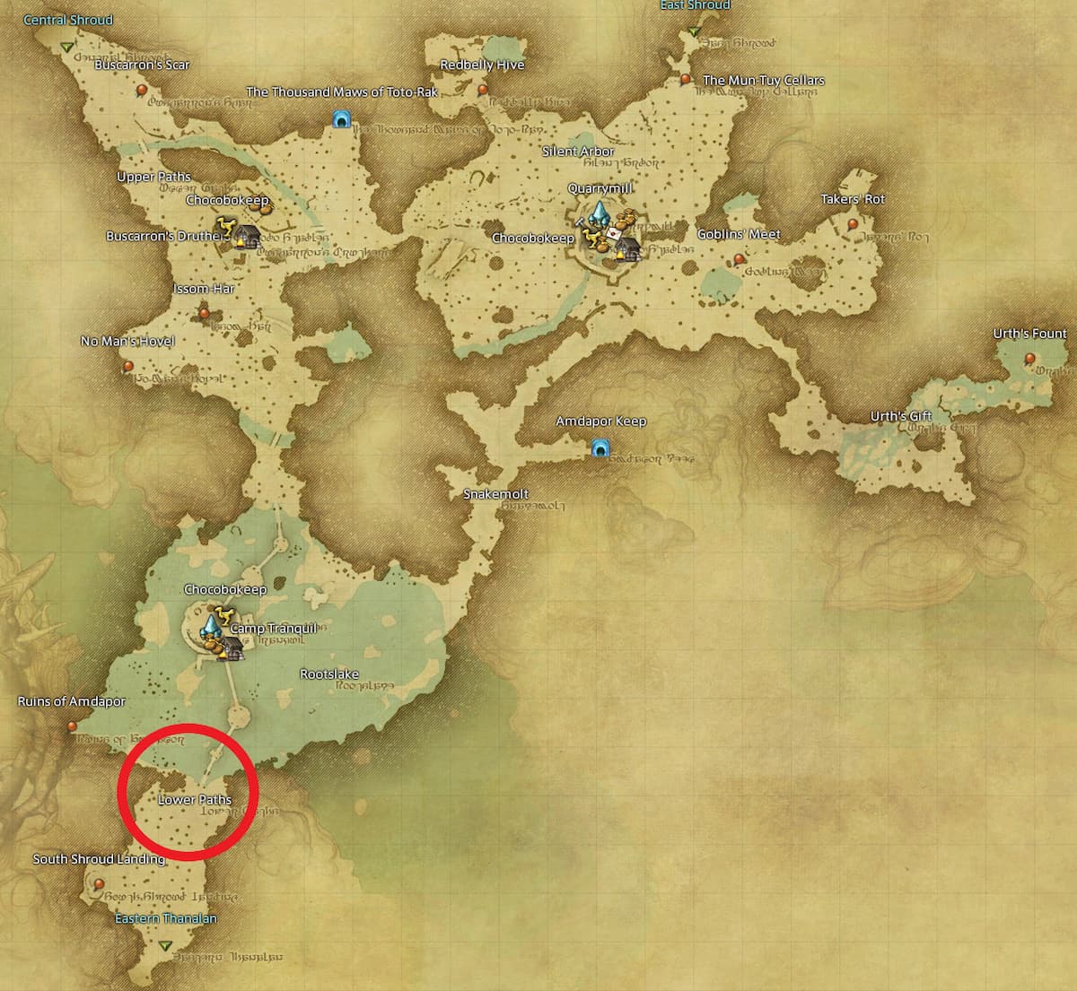 All Arr Hunt Mark Locations In Ffxiv South Shroud Monarch Ogrefly