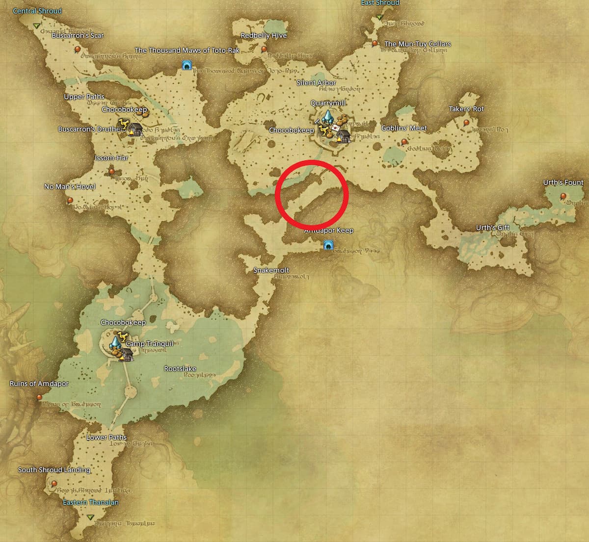 All Arr Hunt Mark Locations In Ffxiv South Shroud Treant