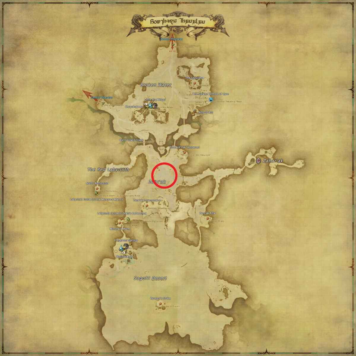 All Arr Hunt Mark Locations In Ffxiv Southern Thanalan Aspidochelone (fate)