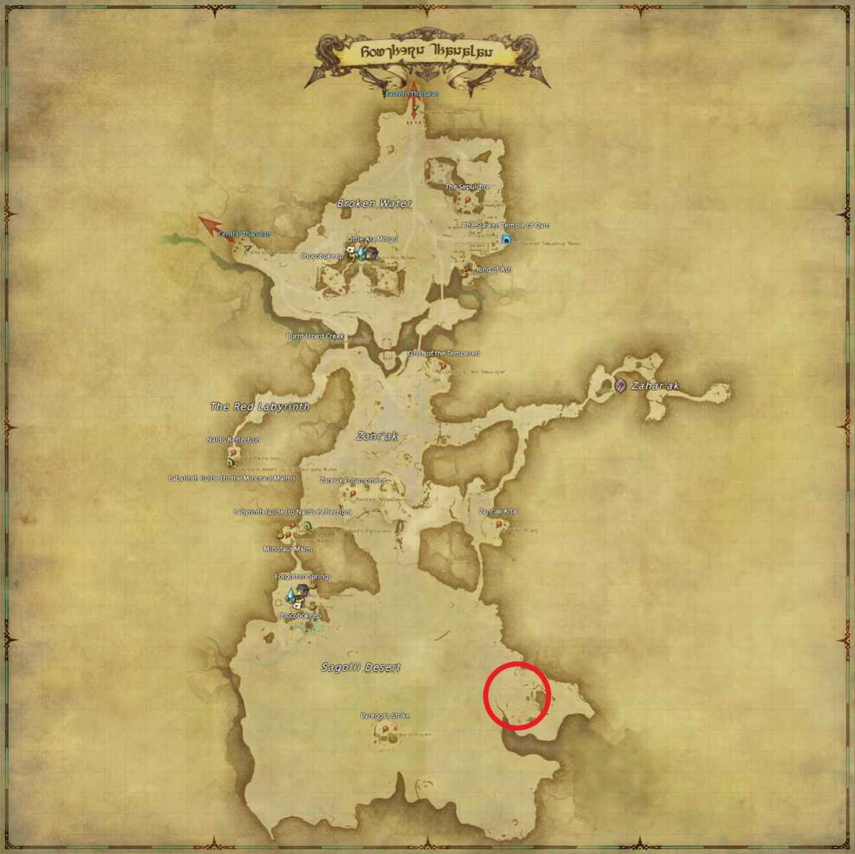 All Arr Hunt Mark Locations In Ffxiv Southern Thanalan Blackbile Maladd Chah (fate)