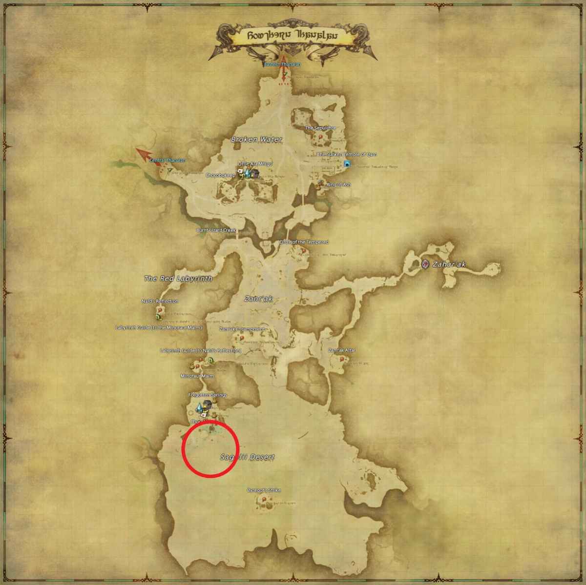 All Arr Hunt Mark Locations In Ffxiv Southern Thanalan Sandworm