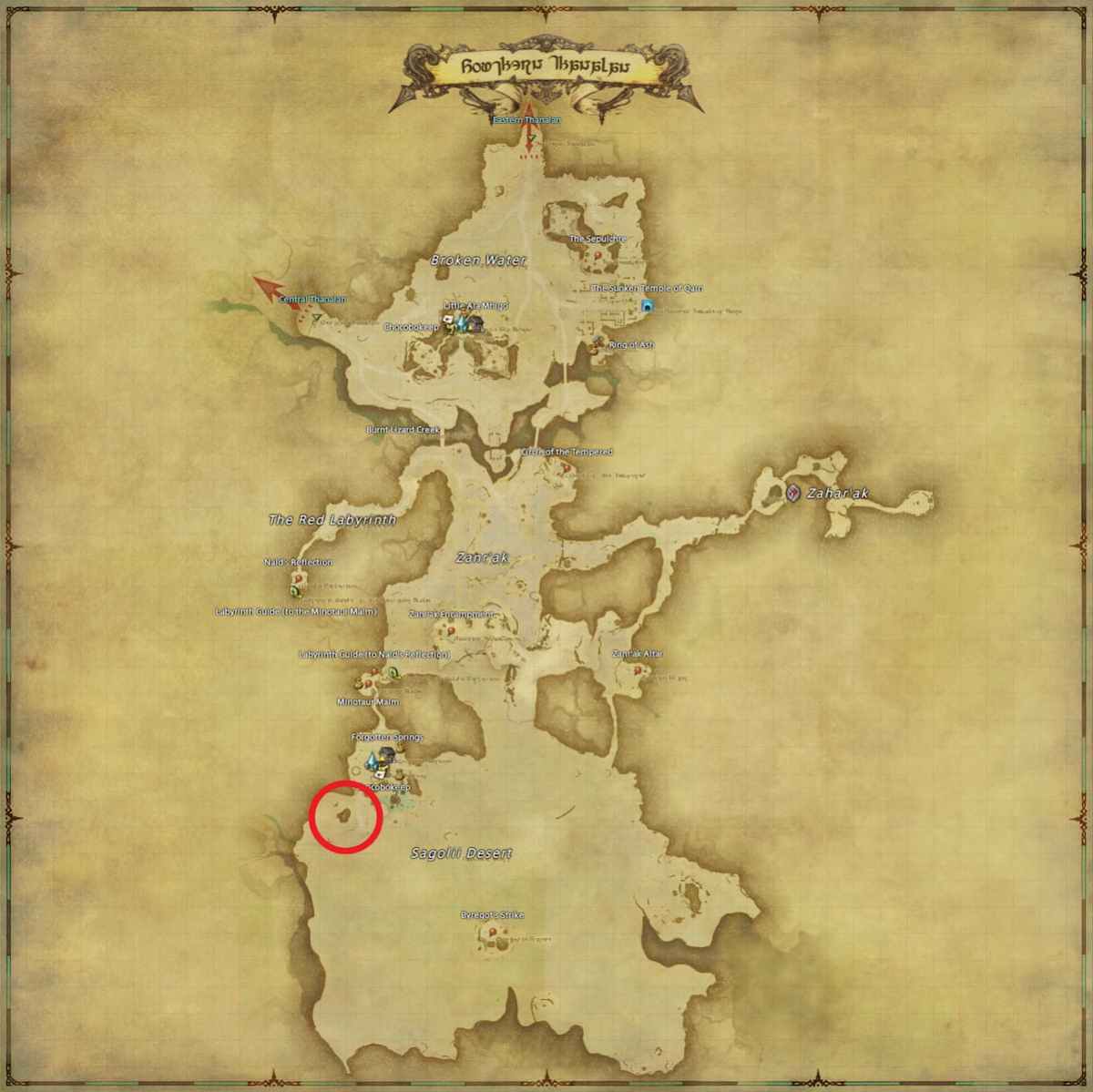 All Arr Hunt Mark Locations In Ffxiv Southern Thanalan Ulhuadshi (fate)