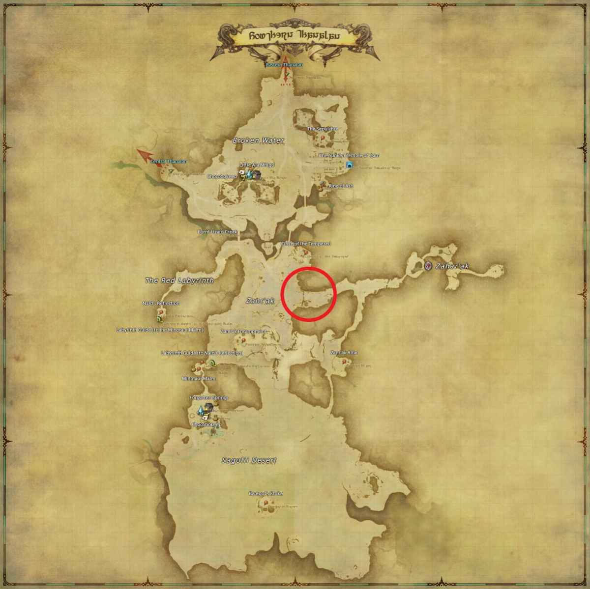 All Arr Hunt Mark Locations In Ffxiv Southern Thanalan Zahar'ak Thaumaturge