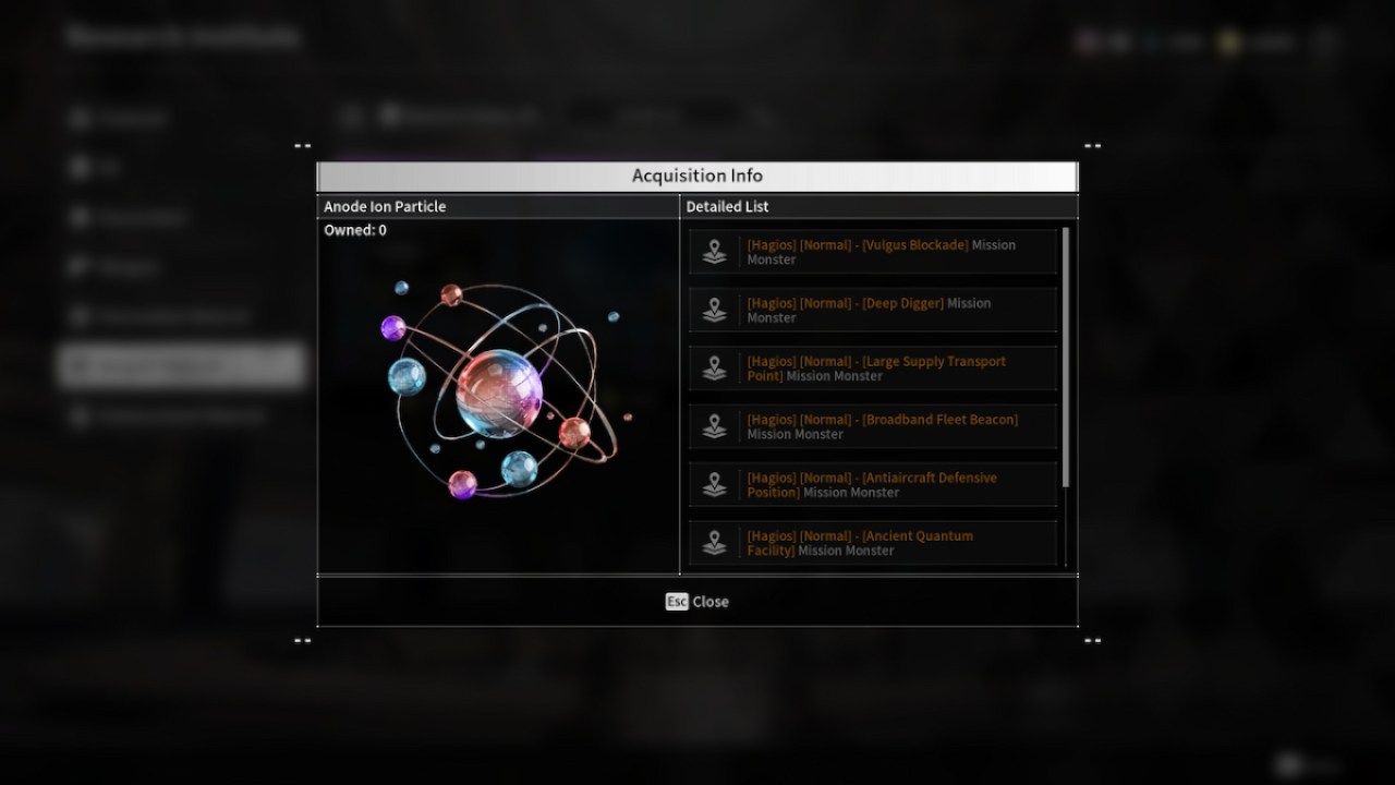 Anode Ion Particle The First Descendant Research Material