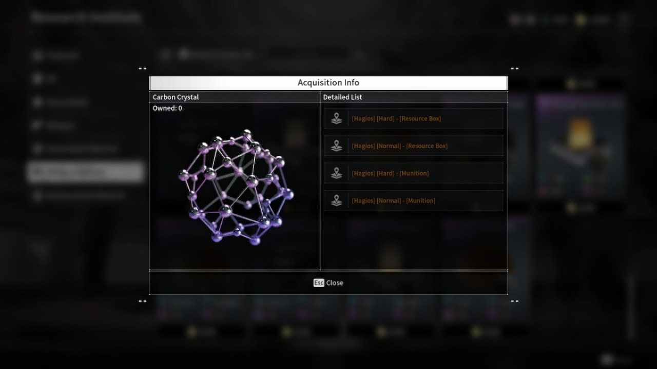 Carbon Crystal The First Descendant Research Materials