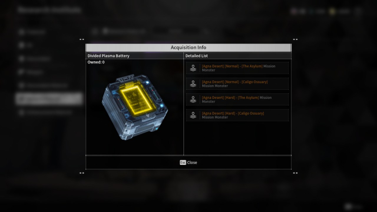 Divided Plasma Battery The First Descendant Research Materials