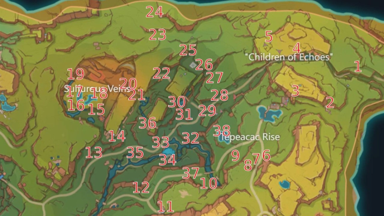 Genshin Impact Tequemecan Valley Pyroculus Locations