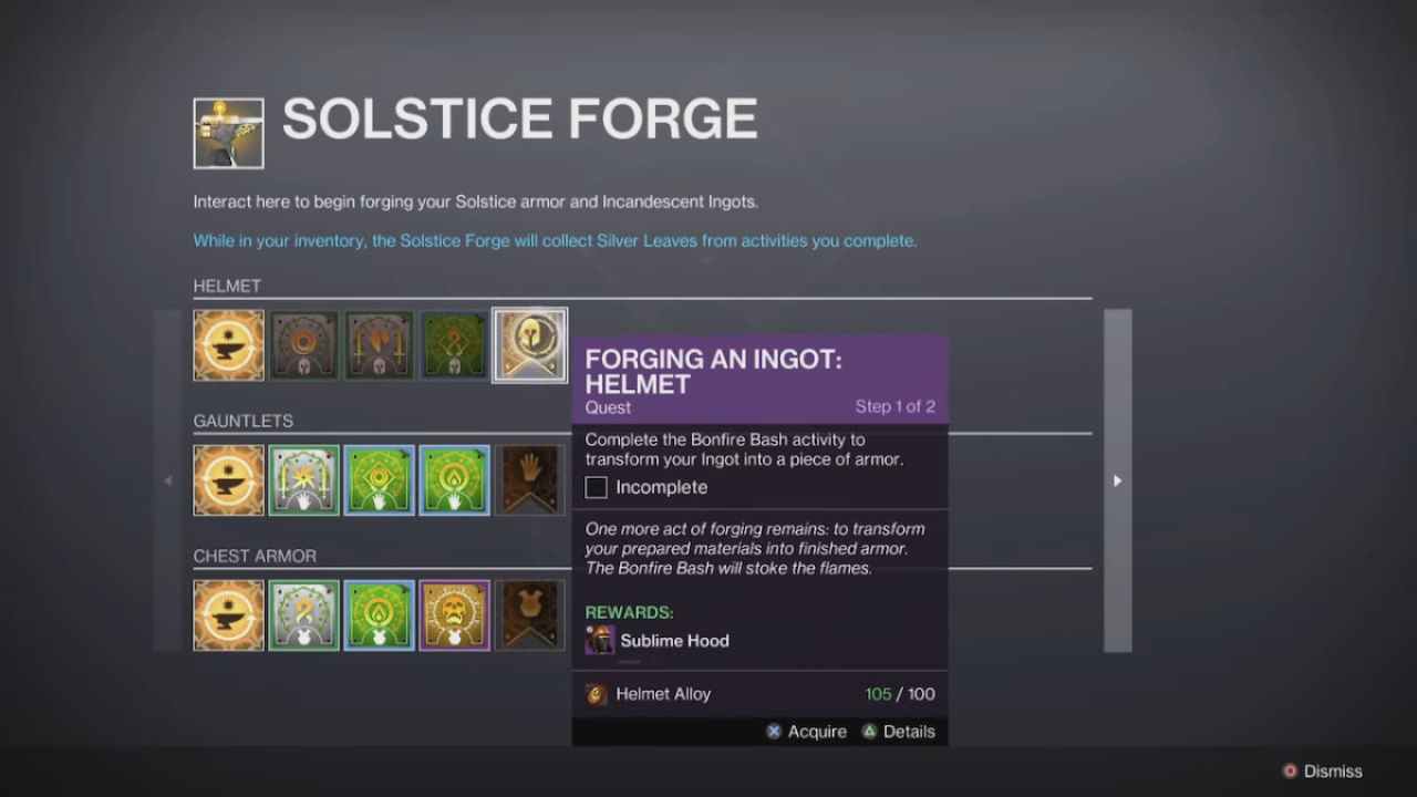 Destiny 2 Celebrating Solstice Walkthrough Ingot