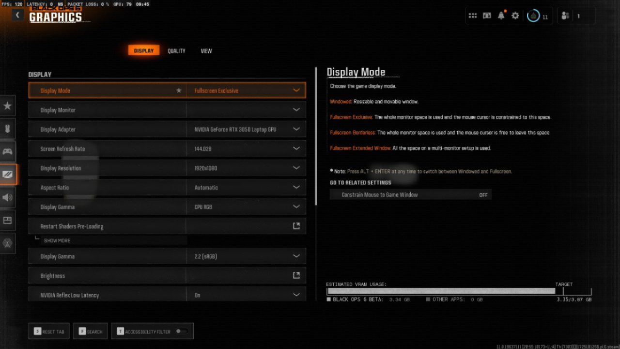 Black Ops 6 Performance Settings